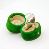 Mexican .950 Silver Ellipse Front Twist Studio Ring Vintage c1970 Size M 1/2