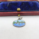 Sterling Silver and Enamel Scenery Charm Pendant Vintage c1970
