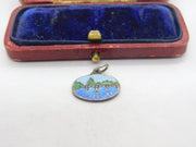 Sterling Silver and Enamel Scenery Charm Pendant Vintage c1970