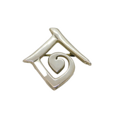 Sterling Silver Modernist Stylised Symbol Brooch Pin Contemporary c1990
