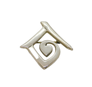 Sterling Silver Modernist Stylised Symbol Brooch Pin Contemporary c1990