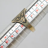Sterling Silver Mythical Scene Niello Adjustable Ring Antique c1930 Size M 1/2