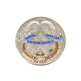 Sterling Silver 'Daily Dispatch Birthday Club' Enamel Brooch Antique Birmingham