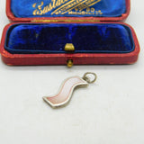 Sterling Silver and Mother of Pearl Swirl Drop Pendant Vintage c1970