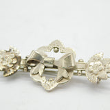 Victorian Gold on Sterling Silver Floral Sweetheart Brooch Pin Antique c1880