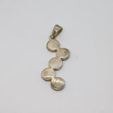 Sterling Silver Multi-Colour Dyed Shell Circles Drop Charm Pendant Vintage c1970