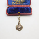 Sterling Silver and Cabochon Quartz Charm Pendant Vintage c1970