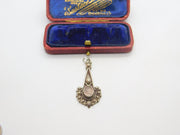 Sterling Silver and Cabochon Quartz Charm Pendant Vintage c1970