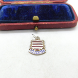 Sterling Silver & Enamel Grouville Jersey Charm Pendant Vintage c1970