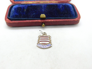 Sterling Silver & Enamel Grouville Jersey Charm Pendant Vintage c1970