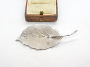 Sterling Silver Figurative Leaf Brooch Pin Vintage c1970