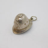 Sterling Silver Police Officer Helmet Charm Pendant Vintage c1970