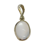 Sterling Silver Cabochon Moonstone Oval Drop Charm Pendant Vintage c1970