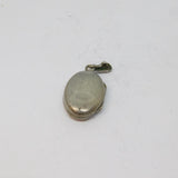 Sterling Silver Floral Design Small Oval Locket Charm Pendant Vintage c1970