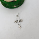 Sterling Silver Small Cross Charm Pendant Vintage c1970