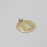 Sterling Silver Bevelled Edge Round St Christopher Travel Pendant Vintage c1970s