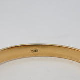 Gold on Sterling Silver Floral Pattern Bangle Bracelet Vintage 1992 Birmingham