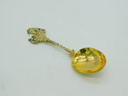 Victorian Sterling Silver Gilt Rowing Boat Terminal Dessert Spoon 1898 London