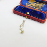 Sterling Silver Faux Pearl Trio Drop Charm Pendant Vintage c1970
