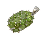 Sterling Silver & Natural Peridot Honeycomb Pendant Vintage c1990s