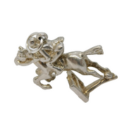 Sterling Silver Equestrian Show Jumping Charm Pendant Vintage c1970