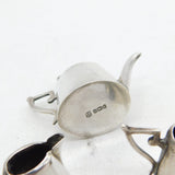 Edwardian Sterling Silver Miniature Three-Piece Teaset Antique Sheffield