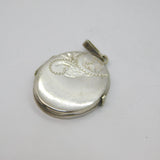 Sterling Silver Floral Pattern Double Locket Pendant Vintage c1970's