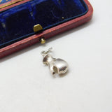 Sterling Silver Little Ski Mitten Glove Charm Pendant Vintage c1970