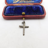 Sterling Silver Simple Crucifix Charm Pendant Vintage c1970