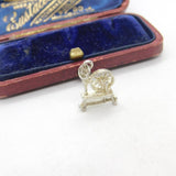 Sterling Silver Traditional Spinning Wheel Charm Pendant Vintage c1970