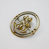Scottish Sterling Silver Gilt Ola Gorie Art Nouveau Style Brooch Vintage c1970's