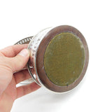 George III Pair of Sterling Silver Turned Wooden Crested Bottle Coasters Antique
