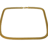 Gold on Sterling Silver Honeycomb Link Chain Necklace Vintage c1990s