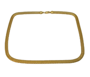 Gold on Sterling Silver Honeycomb Link Chain Necklace Vintage c1990s