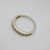 Sterling Silver Multi-Stone CZ Set Half Eternity Ring Modern c1990 Size Q 1/2