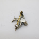 Austro-Hungarian .900 Silver Miniature Paste Set Swallow Brooch Antique