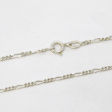 Sterling Silver Figaro Link Chain Necklace Vintage c1970 38cm Length