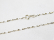 Sterling Silver Figaro Link Chain Necklace Vintage c1970 38cm Length
