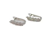Pair of Sterling Silver Multi-Stone CZ Leverback Stud Earrings Modern c1990