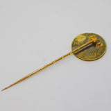 19th Century Belgian 9ct Gold & Gilt Coin Set Stick Pin Antique c1880