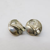 N.E From Danish Sterling Silver Baltic Amber Clip-On Earrings Vintage c1960s