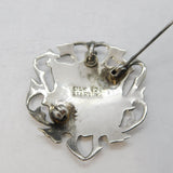 Siam Sterling Silver Niello Enamel Dancing Goddess Brooch Antique c1930
