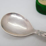 Danish Sterling Silver Art Nouveau Pattern Tea Caddy Spoon Antique c1900