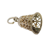 Sterling Silver Ringing Bell Charm Pendant Vintage c1970