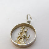 Sterling Silver St Christopher Travel Charm Pendant Vintage c1970