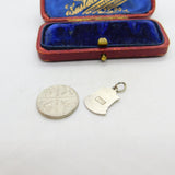 Sterling Silver and Enamel Cymru Wales Travel Shield Charm Pendant Vintage c1970