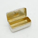 George IV Sterling Silver Floral Pattern Snuff Box Antique 1824 Birmingham