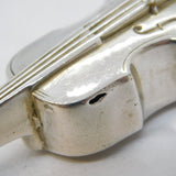 Victorian Silver Plated Novelty Violin Vesta Case Antique c1900s