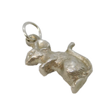 Sterling Silver Mouse Charm Pendant Vintage c1970