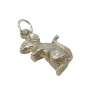 Sterling Silver Mouse Charm Pendant Vintage c1970